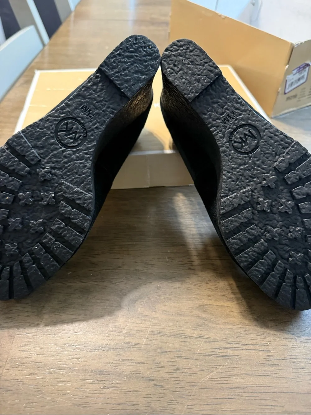 Michael Kors Black Suede Wedge Loafer Pump - Women Size 7.5